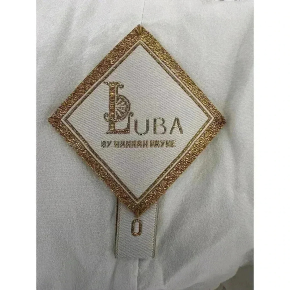 Luba by Hannah Payne Ivory Mesh Lace Peplum Babydoll Blouse SZ 0 Pants Size 4 - Picture 11 of 16